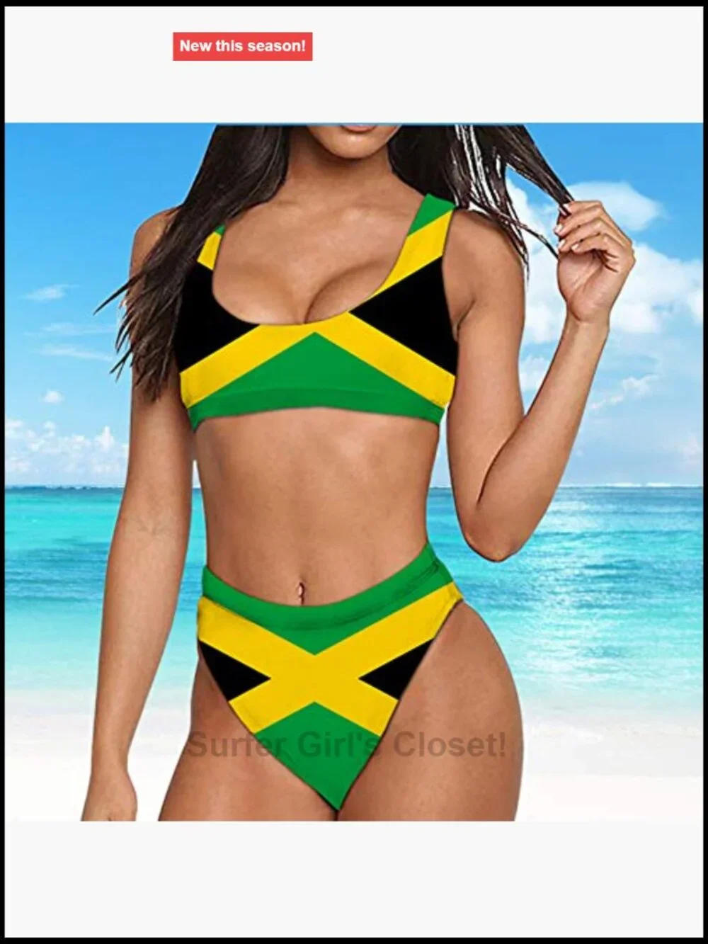High Waisted Swimsuit Crop Top Cheeky Two Piece Bikini
